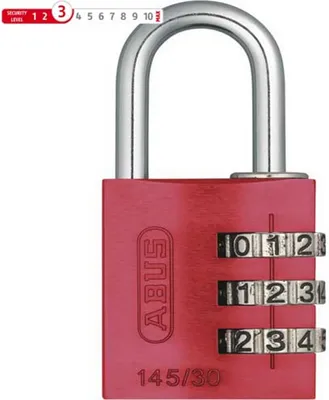 Produktbild von Abus Vorhängeschloss 145/30 Zahlenschloss rot