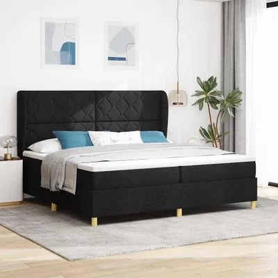 Produktbild von Maison Exclusive - Boxspringbett mit Kopfteil Schwarz 200 x 200 cm Stoff