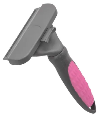 Image de Brosse pour chien et chat, poils courts et longs, rose, autonettoyante