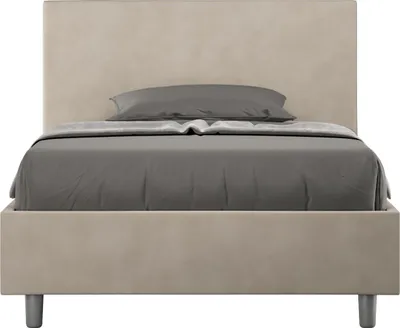 Produktbild von ITYHOME - Gepolstertes Bett mit Bettkasten 120x200 mit Mikrofaserbezug Sandfarbe Adele