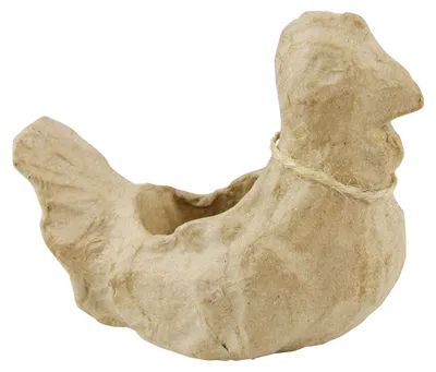 Papiermaché-Henne zum Dekorieren, 11,5 x 5,5 x 8,4 cm, braun