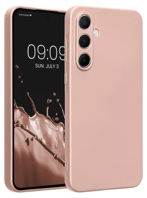 Produktbild von kwmobile Handyhülle für Samsung Galaxy A55 5G Hülle - weiche Silikon Case metallisch schimmernd - Schutzhülle Cover - Metallic Rosegold