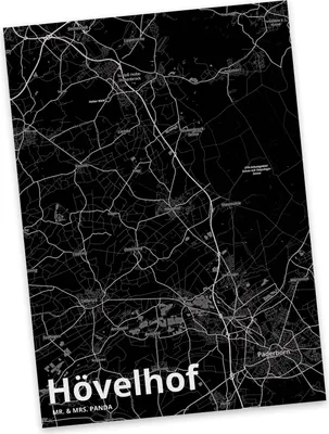 Produktbild von Mr. & Mrs. Panda Postkarte Hövelhof - Geschenk, Stadt, bildkarte, Fotokarte, Ansichtskarte, Grußkarte, Dorf Karte Landkarte Map Stadtplan, Postkarten
