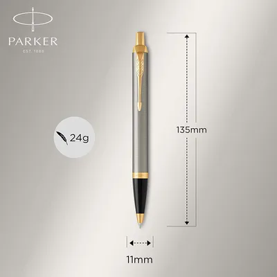 Image de PARKER Kugelschreiber IM     Brushed Metal            M Blau Geschenkbox