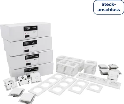 Produktbild von Schalter und Steckdosen Set McPower Flair Megaset-Profi 100-teilig weiß  Steckanschluss