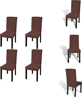 Obrázok produktu pre vidaXL Napínacie poťahy na stoličky rovné 4 ks. Hnedé - poťahy