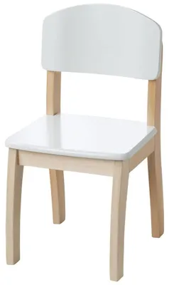 Kinderstuhl mit Rückenlehne, Holz weiß, Sitzhöhe 31,5 cm