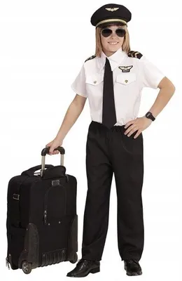 Obrázok produktu pre WIDMANN 96806 Detský kostým Pilot Disguise Carnival Boy Veľkosť 128cm Čierna/biela