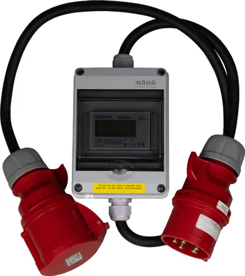 Produktbild von 32A MID geeicht - Mobiler Digital Stromzähler Zwischenstecker Box 1m 400V / 32A CEE-Stecker Und Kupplung 1m