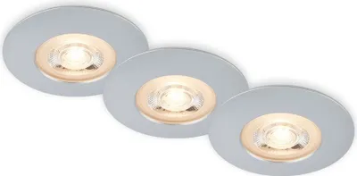 Image de Lampes LED encastrées, chrome mat, IP65, 3xLED/5W