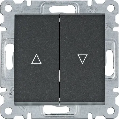 Immagine prodotto di Pulsante per tapparelle - bistabile, nero WL0313 Lumina Hager