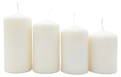 Image de Bougies de l'Avent blanches, bougies cylindriques, lot de 4, bougies de Noël, bougies étagées, bougies cylindriques