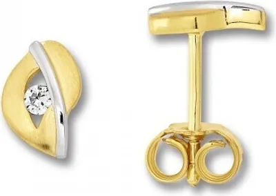 Produktbild von Ohrstecker Zirkonia 333/- Gelbgold teil-rhodiniert