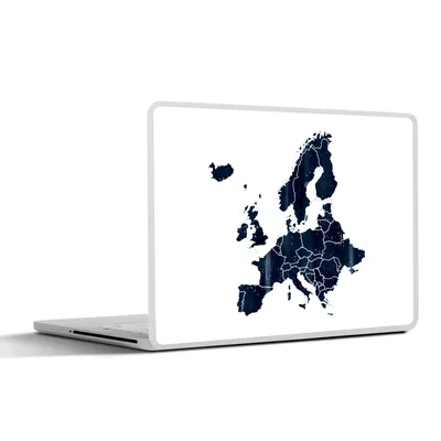 Produktbild von MuchoWow® Laptop Aufkleber Sticker Cover Karte von Europa - Aquarellfarbe - Blau 25x18 cm - Laptop-Deko