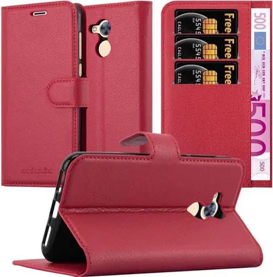 Obrázek produktu pro Cadorabo Case for Honor 6A Protective Case in Red Pouzdro na mobilní telefon s magnetickým zavíráním