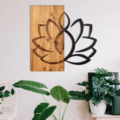 Immagine prodotto di Wallity, Lotus, decorazione murale, nero, metallo, 58 x 58 cm