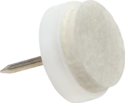 Produktbild von Adsamm® | 32 x Filzgleiter mit Nagel | Ø 17 mm | Weiß | rund | Möbelgleiter mit Stift in  von Adsamm®