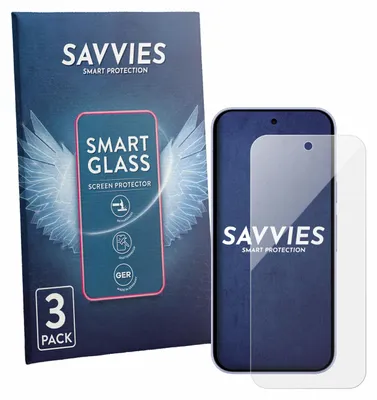 Produktbild von 3x Savvies Schutzglas Folie für Google Pixel 11 9H Panzer Schutzfolie Glas Displayschutz klar transparent