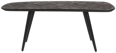 Beistelltisch Couchtisch WEBSTER aus recyceltem Teakholzfurnier