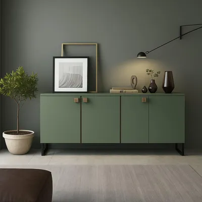 Immagine prodotto di Carvico - Credenza, 184x40x86h cm Verde, 3 Ripiani