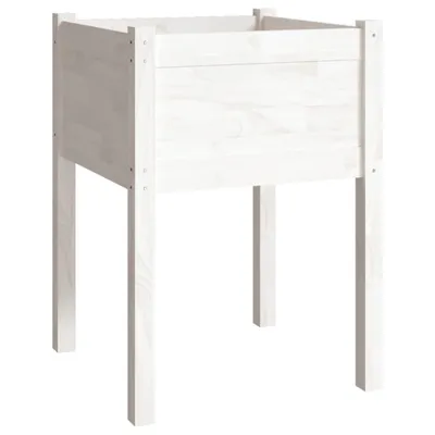 Produktbild von vidaXL Pflanzkübel Weiß 50x50x70 cm Massivholz Kiefer