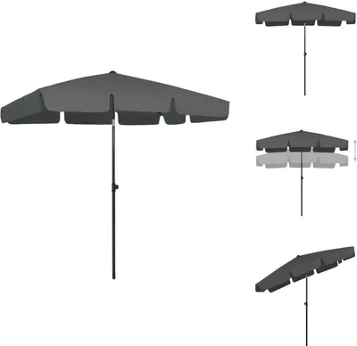 Produktbild von vidaXL Strandschirm Anthrazit 200x125 cm -  Sonnenschirme & Sonnenschutze