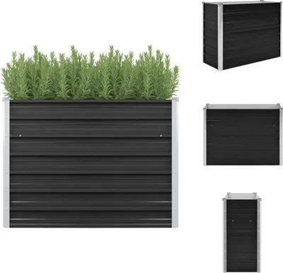 Produktbild von vidaXL Garten-Hochbeet Anthrazit 100 x 40 x 77 cm Verzinkter Stahl - Blumentöpfe & Pflanzgefäße