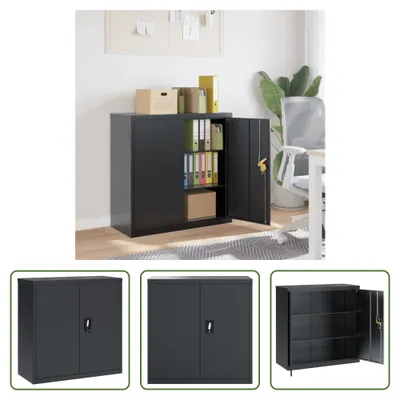 Immagine prodotto di The Living Store schedario antracite 90x40x90 cm in acciaio