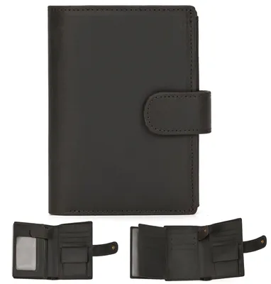 Image de Solidchoice - Portefeuille pour hommes en cuir de vachette marron foncé, avec une organisation multifonctionnelle