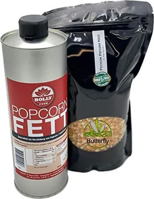 Obrázek produktu pro Popcornová sada 1 kg motýlího popcornu + 1 litr popcornového tuku
