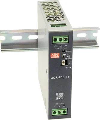 Produktbild von MEANWELL XDR-75E-12 AC-DC-Industrienetzteil Hutschiene 75,6W 12V 6,3A