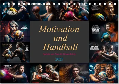 Produktbild von Motivation und Handball (Tischkalender 2025 DIN A5 quer), CALVENDO Monatskalender