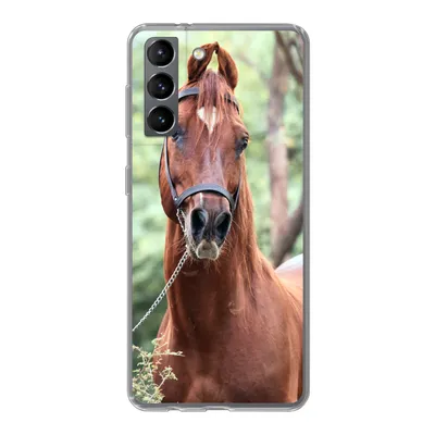Produktbild von MuchoWow® Handyhülle Schutzhülle Hülle für Samsung Galaxy S21 Pferd - Wald - Halfter Silikon Softcase Handy Hülle - Softcase