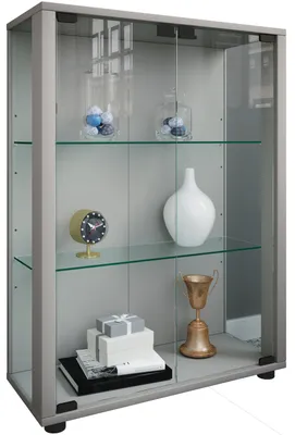 Image de Étui d'affichage en verre debout | Verre avec verre de sécurité ESG | Dimensions env. H. 80 x W. 60 x D. 25 cm | Verre pour présentoir | Moderne et peu encombrant | Armoire d’affichage en verre – Sintalo