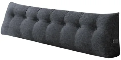 Zdjęcie produktu dla Poduszka lędźwiowa, podpora dla kręgosłupa, miękka tkanina bawełniano-lniana, ciemnoszara, 160X50X20CM