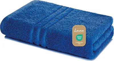 Produktbild von Lavea® Saunatuch 80x200 cm – Hochwertiges, Saugstarkes Saunatuch aus 100% Baumwolle, Frottierserie Elena – Waschbar und Strapazierfähig - Royalblau