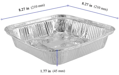 Produktbild von 50 Stück 8 Inch quadratische Aluminiumfolie Backbleche für Heißluftfritteusen