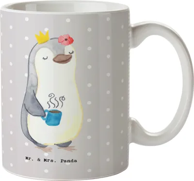 Produktbild von Mr. & Mrs. Panda Trinkbecher Abteilungsleiterin Herz - Grau Pastell - Geschenk, Teamleiterin, Teetasse, Pott, Jubiläum, Morgens, Becher, Kaffeetasse, Kaffeebecher, Tasse