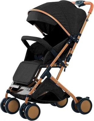 Produktbild von Kinderwagen – Kinderbuggy – Für unterwegs – Einhand-Faltmechanismus – Bis 30 kg – Schwarz