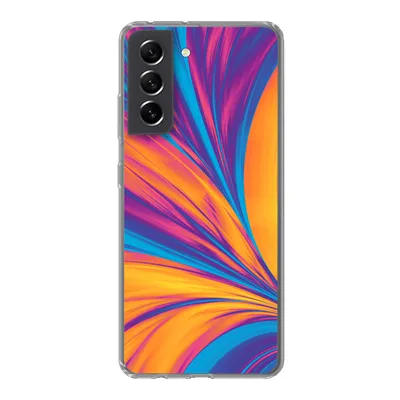 Produktbild von MuchoWow® Handyhülle Schutzhülle Hülle für Samsung Galaxy S21 FE Federn - Regenbogen - Neon - Abstrakt Silikon Softcase Handy Hülle - Mobiltelefonhülle