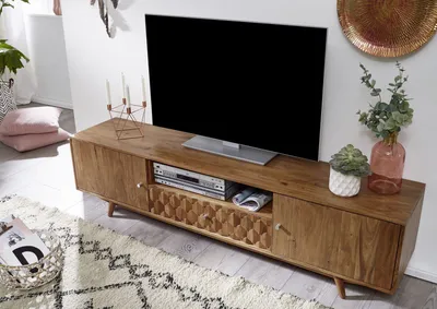 Produktbild von MASSIVMOEBEL24 TV-Board 188x40x48 Akazie natur lackiert MOSAYK #105