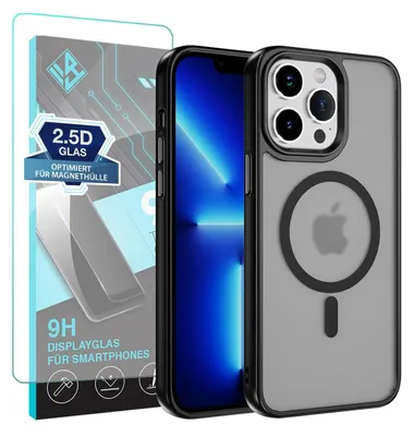 Produktbild von Handyhülle Magsafe für Apple iPhone 13 Pro Handyhülle mit 9H Displayglas Bumper Case Magnet Cover – Farbe: Schwarz