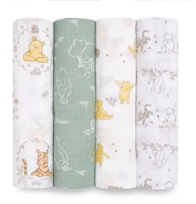 Produktbild von Swaddle Musselin Wickeltuch Pucktuch - 112 x 112 cm - 100 % Baumwolle - Mehrfarbig - Für Kinderwagen und Babybett