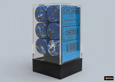 Zdjęcie produktu dla Złoty blok Chessex Brush Wavebreak z 12 kostkami D6