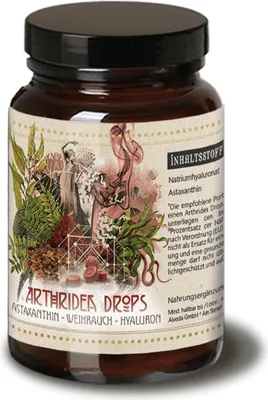 Produktbild von Arthridea Drops - Astaxanthin, Weihrauch und Hyaluron 50g = 50 Stück
