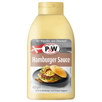 Image de Sauce pour hamburger de P et W classique du Danemark Contenu 425g