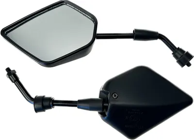 Produktbild von 2 schwarze, E-e Rückspiegel für Motorrad, Roller, Scooter, Quad, ATV und Moped mit M8-Gewinde im Set