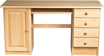 Produktbild von Schreibtisch Kiefer massiv Vollholz natur 003 - Abmessung 74 x 136 x 55 (H x B x T)