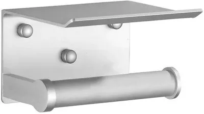 Produktbild von Toilettenpapierhalter mit Telefonablage silber