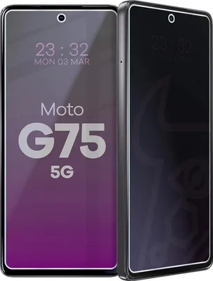 Produktbild von Hybridglas mit Privatschutzfilter für Motorola Moto G75 5G, Bizon Glass Mule Shadow, Matt